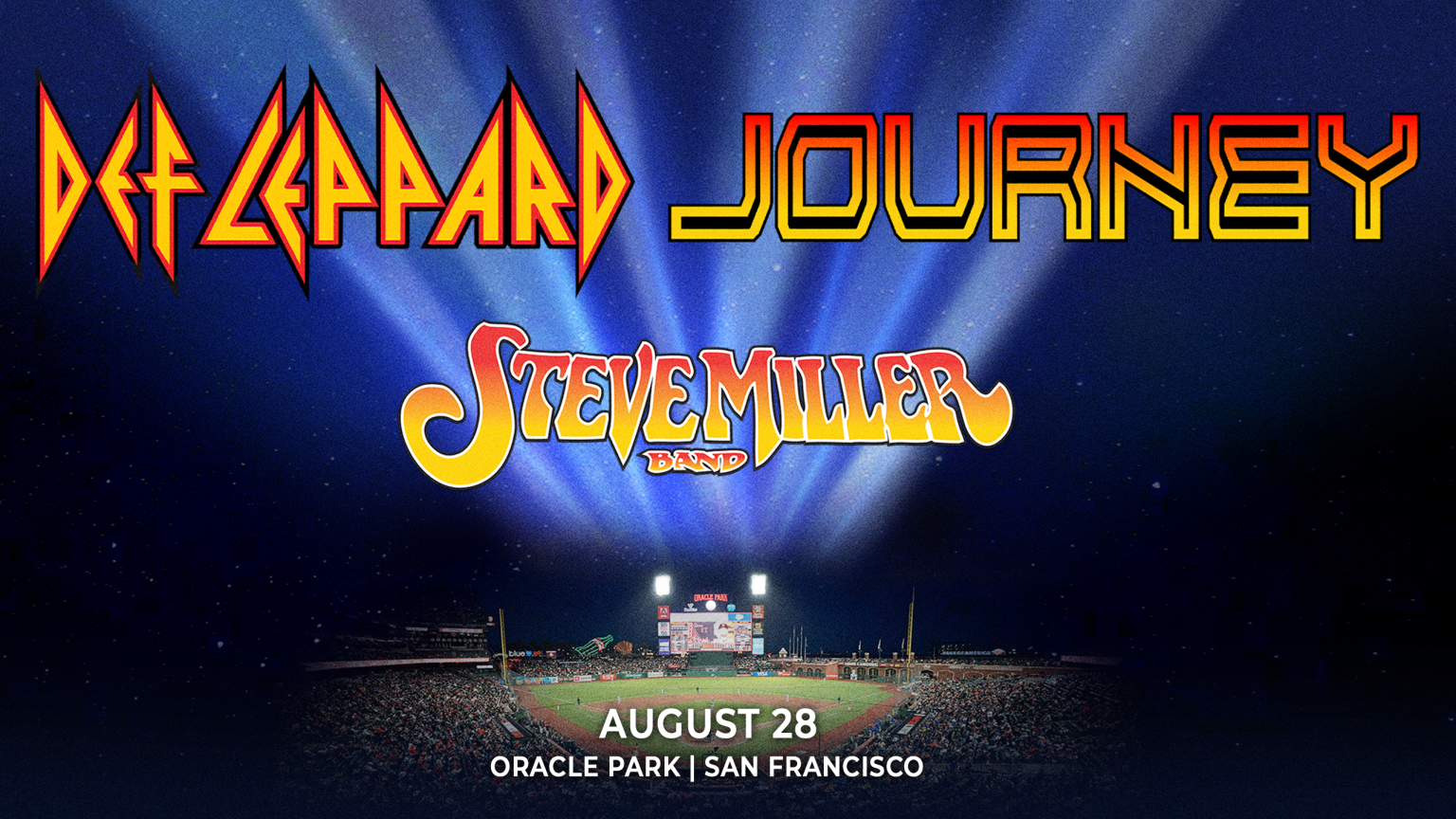 Def Leppard Journey Steve Miller Band Concert Poster for August 28 Concert at Oracle Park