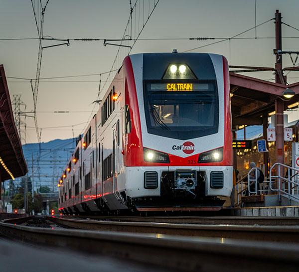 Electric train at station