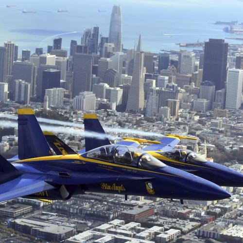 Blue Angels fly over San Francisco