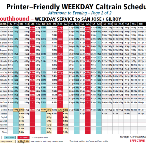 Weekday Southbound Service 1.27.25 Page 2